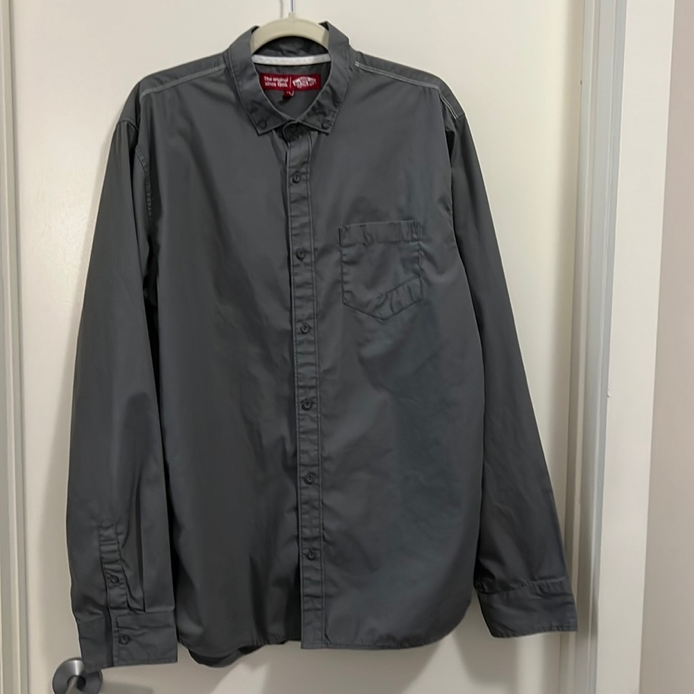 Vans Men's Charcoal Gray Button-Down Shirt